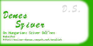 denes sziver business card